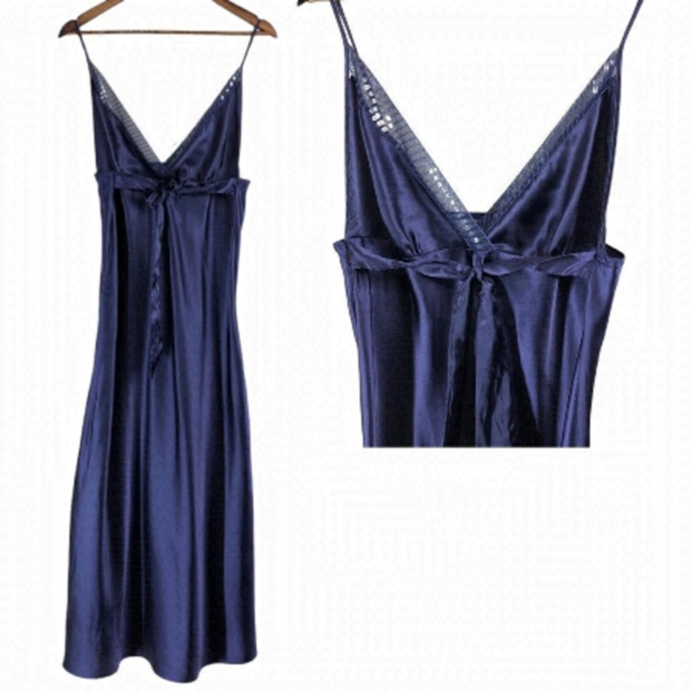 Vintage Undercover Wear Navy Blue Silky Nightie Lingerie size 1X